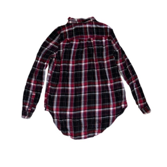 New Directions Plaid Long Sleeve Button Down Shirt Women’s Large Navy Red Gray - Picture 3 of 8